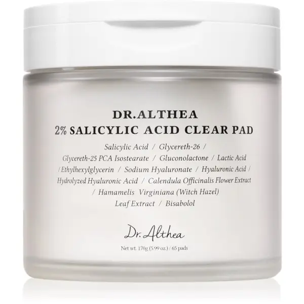 Dr. Althea Dr. Althea 2% Salicylic Acid Clear Pad eksfoliacijske čistilne blazinice s salicilno kislino 65 kos