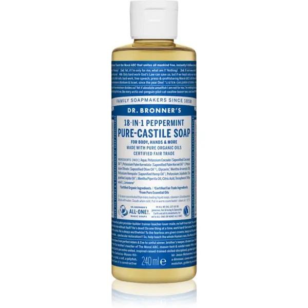 Dr. Bronner’s Dr. Bronner’s Peppermint tekoče univerzalno milo 240 ml