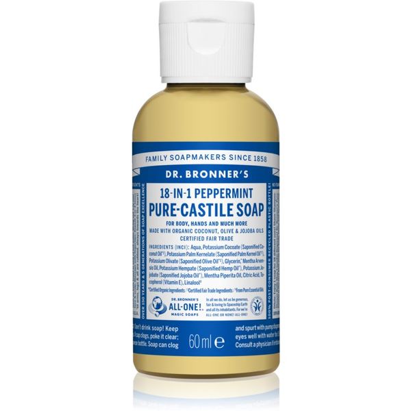 Dr. Bronner’s Dr. Bronner’s Peppermint tekoče univerzalno milo 60 ml