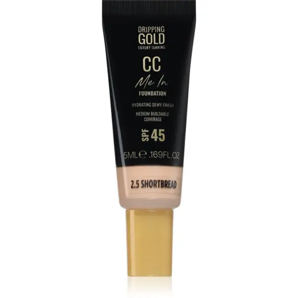 Dripping Gold Dripping Gold CC Me In Mini Trial lahki tekoči puder SPF 45 odtenek Shortbread 2.5 5 ml