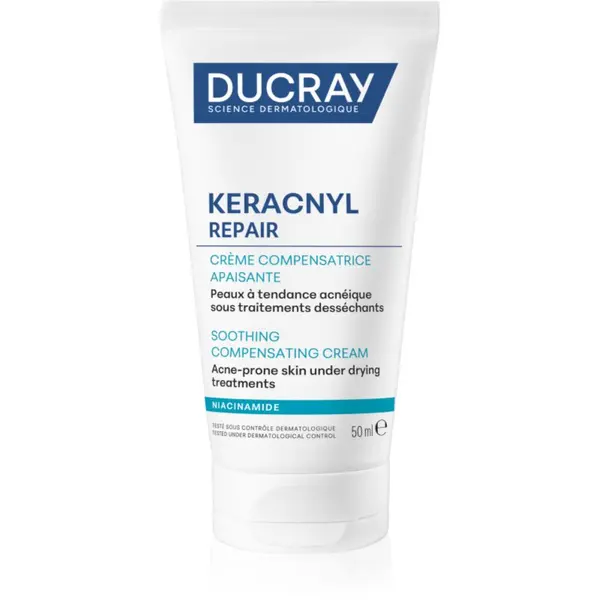 Ducray Ducray Keracnyl Repair Soothing Compensating Cream pomirjevalna in vlažilna krema za občutljivo k aknam nagnjeno kožo 50 ml