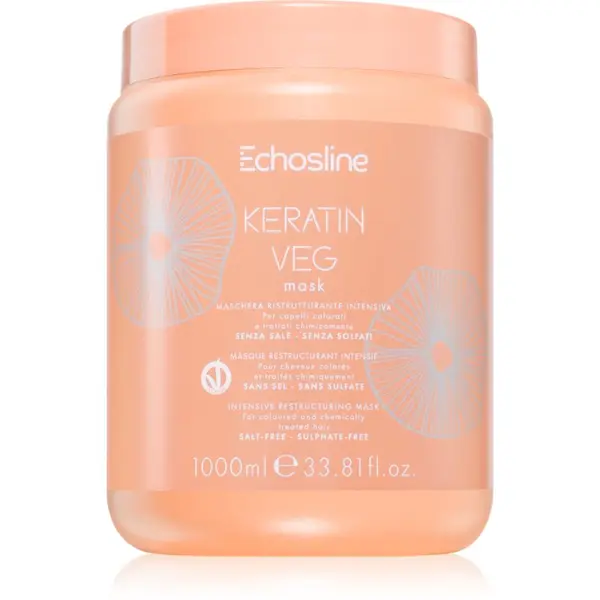 Echosline Echosline Keratin veg Mask intenzivna vlažilna maska za suhe in porozne lase z aminokislinami 1000 ml