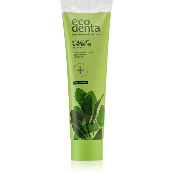 Ecodenta Ecodenta Green Brilliant Whitening belilna zobna pasta s fluoridom za svež dah Mint Oil + Sage Extract  100 ml