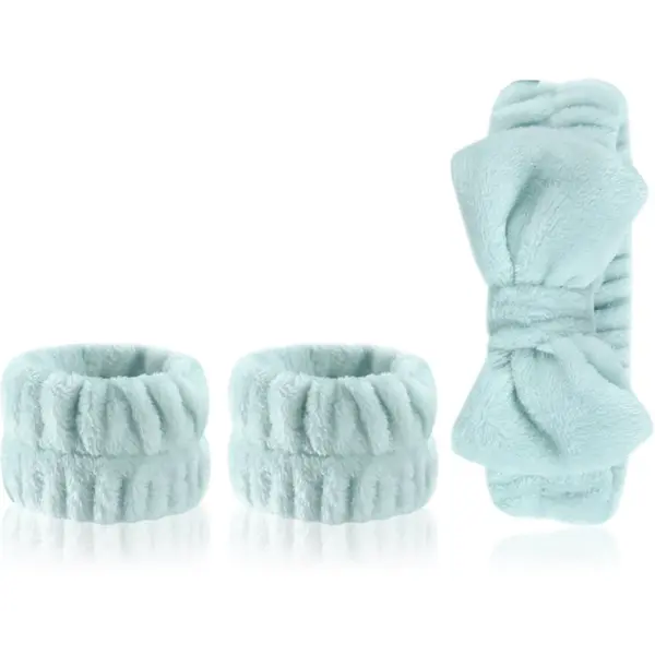 EcoTools EcoTools Cleansing Headband & Wristband Set set za odstranjevanje ličil s spa naglavnim trakom