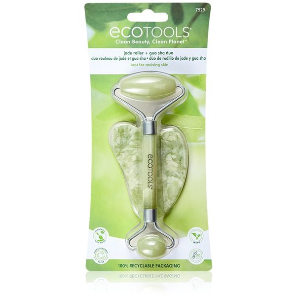 EcoTools EcoTools Jade Roller & Gua Sha valjček za masažo za obraz in pripomoček za masažo