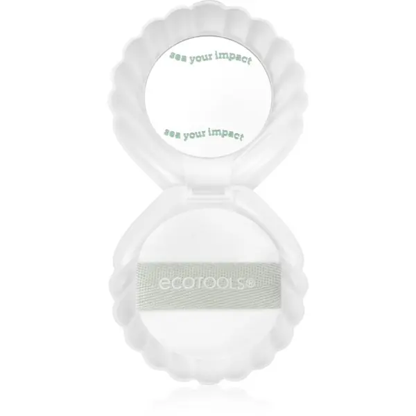 EcoTools EcoTools Sea Gems Pearl Puff + Case kozmetično ogledalce z gobico za ličenje 1 kos