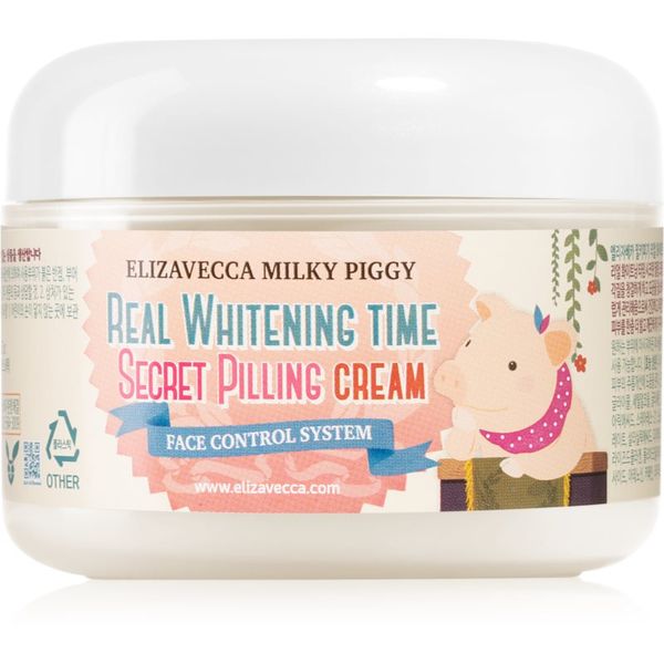 Elizavecca Elizavecca Milky Piggy Real Whitening Time Secret Pilling Cream vlažilna mehčalna krema s piling učinkom 100 ml