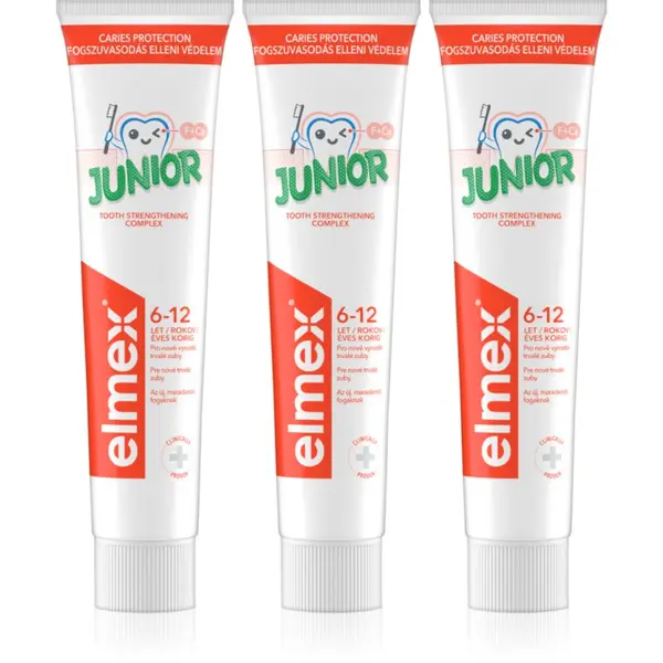 Elmex Elmex Junior 6-12 Years zobna pasta za otroke 3x75 ml