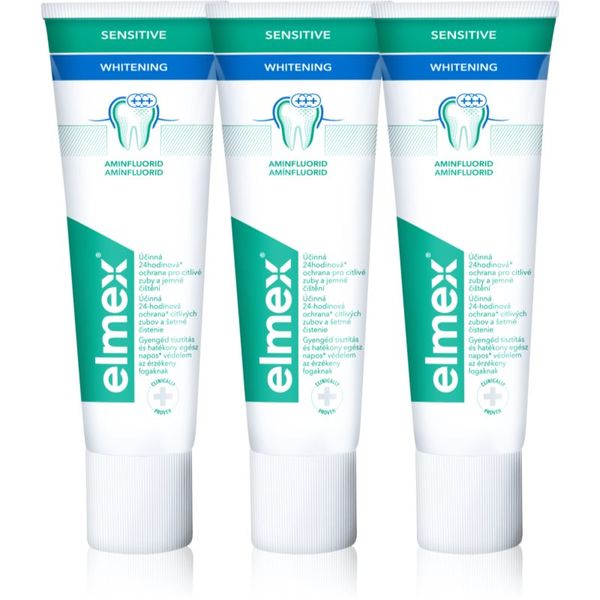 Elmex Elmex Sensitive Whitening zobna pasta za naravno bele zobe 3x75 ml
