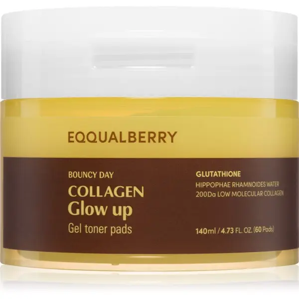 EQQUALBERRY EQQUALBERRY Collagen Glow Up Gel Toner Pads tonizirajoče blazinice za osvetlitev kože 60 kos