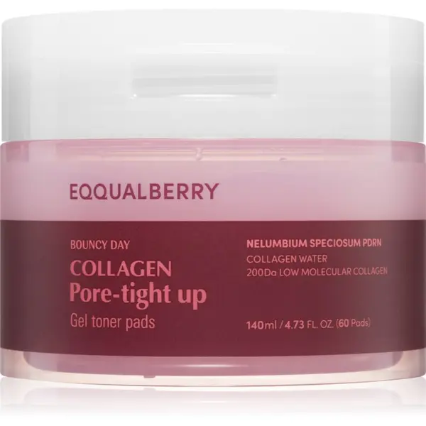 EQQUALBERRY EQQUALBERRY Collagen Pore-Tight Up Gel Toner Pads tonizirajoče blazinice za zmanjšanje por 60 kos