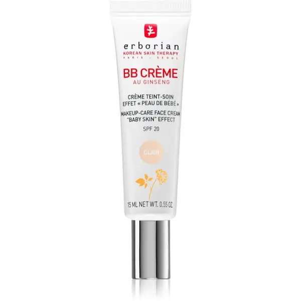 Erborian Erborian BB Cream tonirana krema za popoln videz kože SPF 20 majhno pakiranje odtenek Clair 15 ml