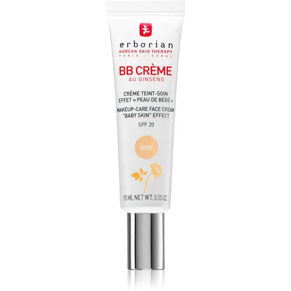 Erborian Erborian BB Cream tonirana krema za popoln videz kože SPF 20 majhno pakiranje odtenek Doré  15 ml