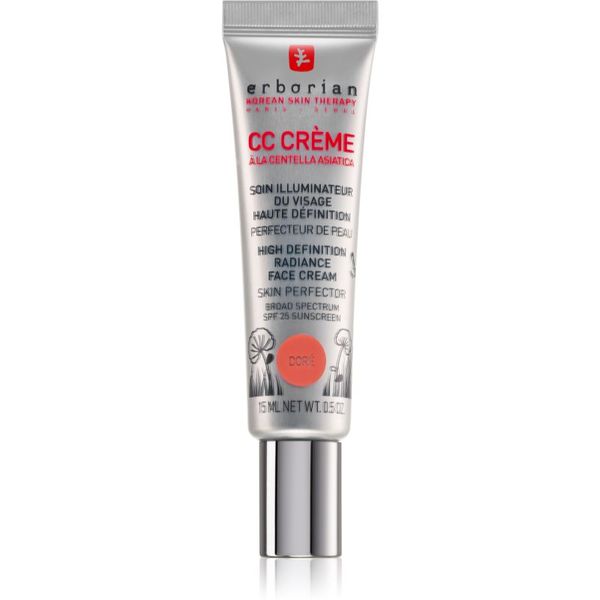 Erborian Erborian CC Crème Centella Asiatica posvetlitvena krema za enoten ten kože SPF 25 majhno pakiranje odtenek Doré 15 ml