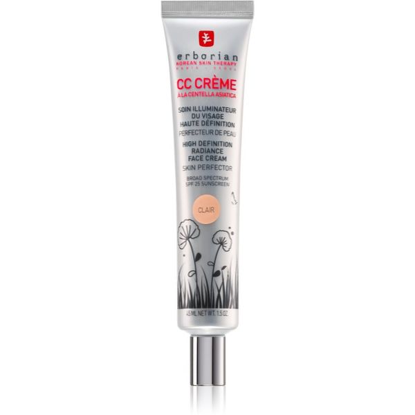 Erborian Erborian CC Crème Centella Asiatica posvetlitvena krema za enoten ten kože SPF 25 veliko pakiranje odtenek Clair 45 ml