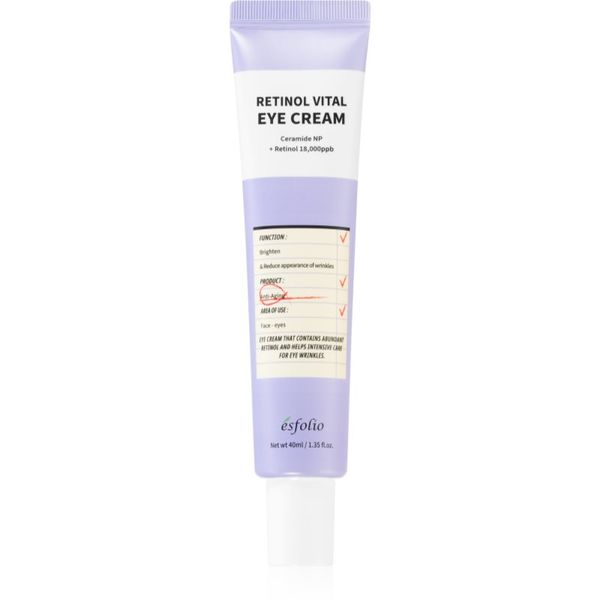 esfolio esfolio Retinol Vital krema proti gubam za predel okoli oči z retinolom 40 ml
