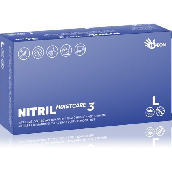 Espeon Espeon Nitril Moistcare3 Dark Blue rokavice iz nitrila brez pudra z vlažilnim učinkom velikost L 2x50 kos