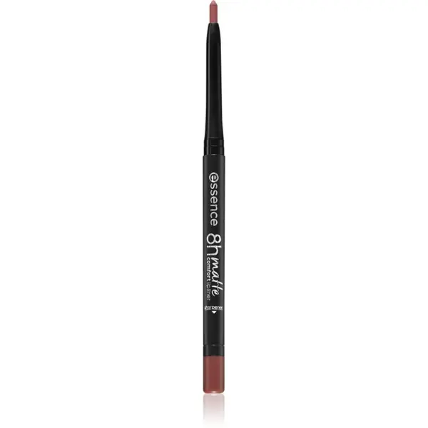 essence essence 8h Matte Comfort mat svinčnik za ustnice s šilčkom odtenek 02 Silky Hazelnut 0,3 g