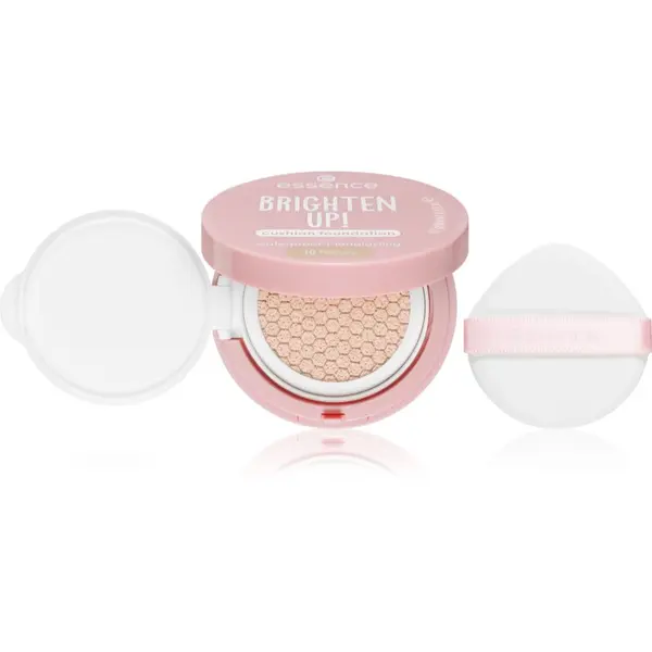 essence essence BRIGHTEN UP! Cushion Foundation tekoči puder v gobici odtenek 10 Honey 12 g