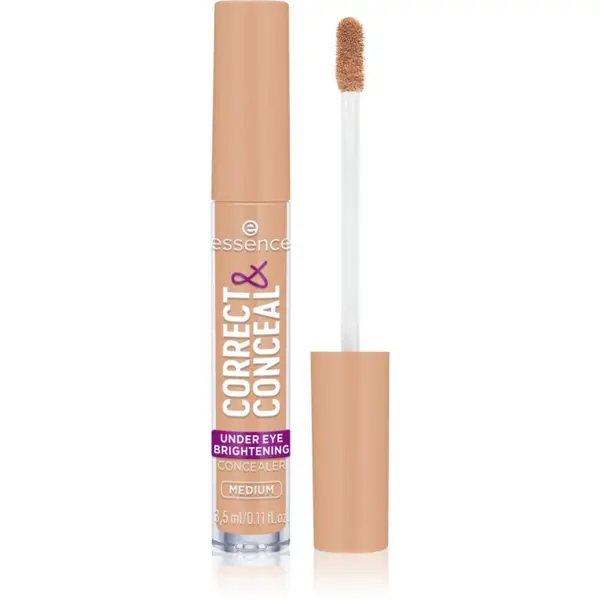 essence essence CORRECT & CONCEAL korektor in osvetljevalec proti podočnjakom odtenek 20 Medium 3 ml