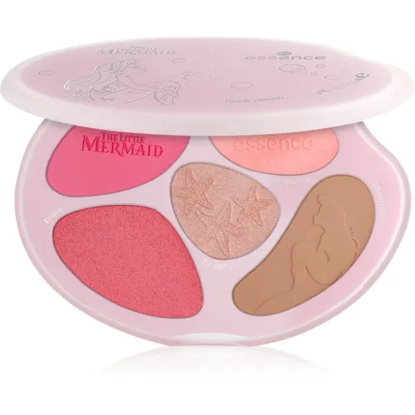 essence essence Disney The Little Mermaid paleta za lica odtenek 01 The World Is My Oyster! 8.9 g