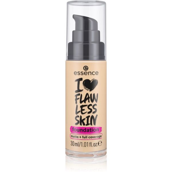 Essence essence I LOVE FLAWLESS SKIN prekrivni tekoči puder z mat učinkom odtenek 30 - Dark Porcelain 30 ml