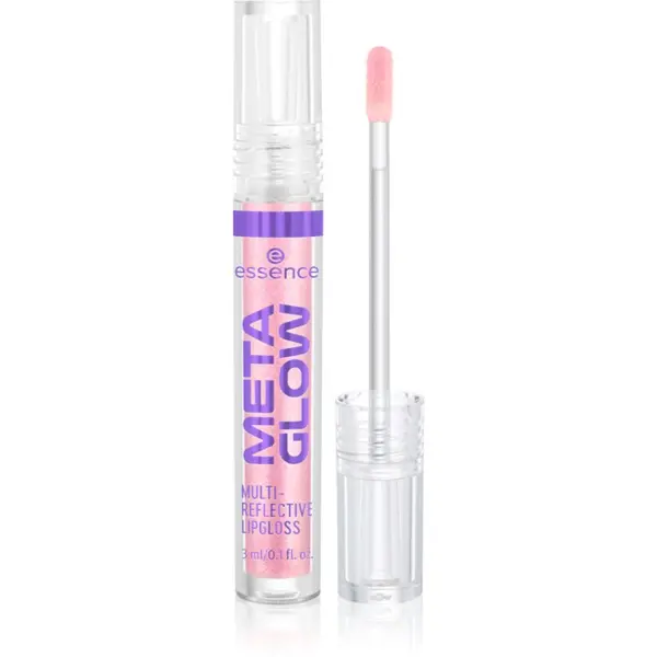 essence essence META GLOW MULTI-REFLECTIVE sijaj za ustnice s holografskim učinkom odtenek 02 Digital Pink 3 ml