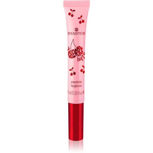 essence essence SO CHERRY happy sijaj za ustnice s peptidi odtenek 02 Cherry, Cherry Baby! 10 ml