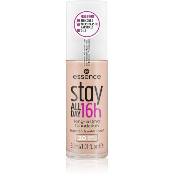 Essence Essence Stay ALL DAY 16h vodoodporni tekoči puder odtenek 20 Soft Nude 30 ml