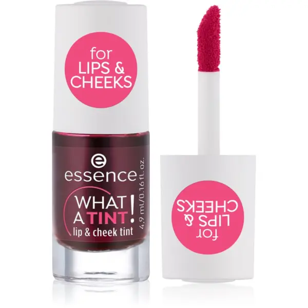 essence essence WHAT A TINT! tekoče rdečilo in sijaj za ustnice odtenek 01 Kiss From A Rose 4.9 ml