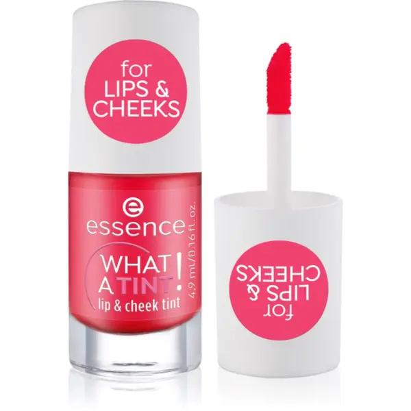 essence essence WHAT A TINT! tekoče rdečilo in sijaj za ustnice odtenek 02 Coral Sunset 4.9 ml