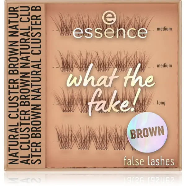essence essence WHAT THE FAKE! umetne trepalnice 05 Natural Cluster Brown 1 par