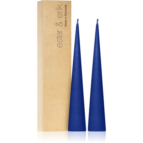 ester & erik ester & erik cone candles cornflower (no. 48) sveča 2x25 cm