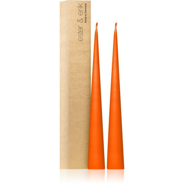 ester & erik ester & erik cone candles mild orange (no. 16) sveča 2x37 cm