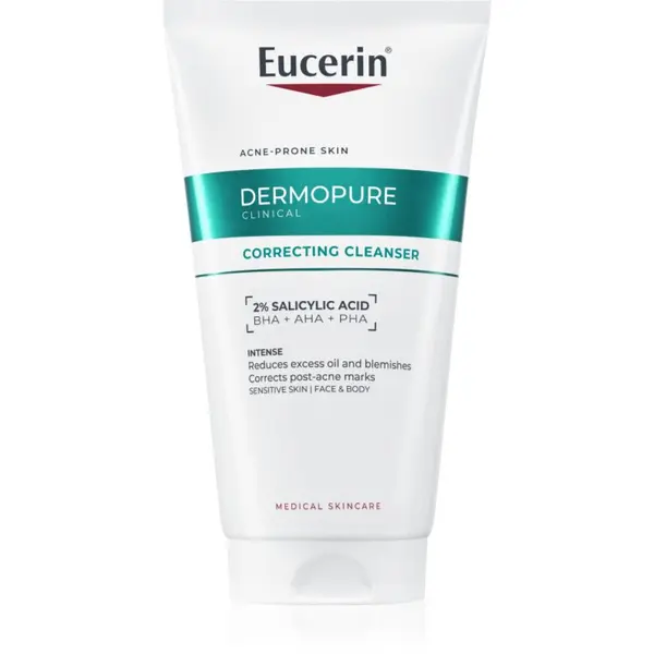 Eucerin Eucerin DermoPure Clinical Correcting Cleanser eksfoliacijski čistilni gel za obraz in telo 150 ml