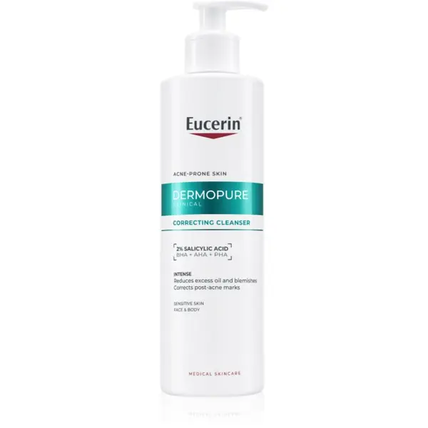 Eucerin Eucerin DermoPure Clinical Correcting Cleanser eksfoliacijski čistilni gel za obraz in telo 400 ml