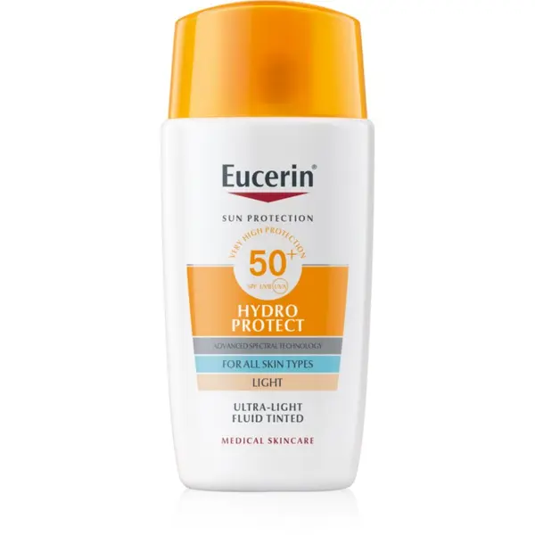 Eucerin Eucerin Sun Hydro Protect tonirani fluid za sončenje SPF 50+ odtenek Light 50 ml