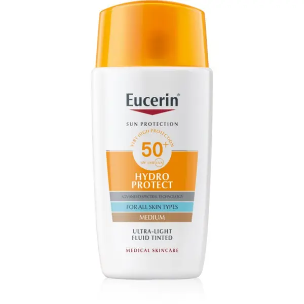Eucerin Eucerin Sun Hydro Protect tonirani fluid za sončenje SPF 50+ odtenek Medium 50 ml