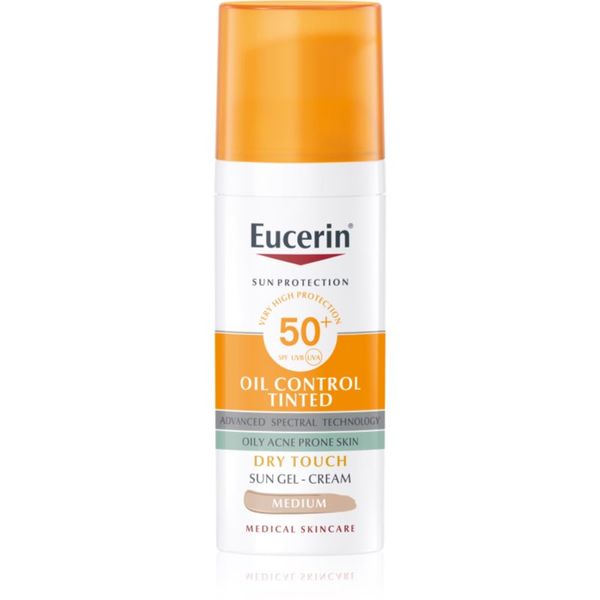 Eucerin Eucerin Sun Oil Control Tinted kremast gel za sončenje SPF 50+ odtenek Medium 50 ml