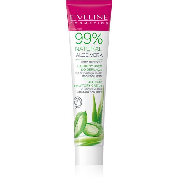 Eveline Cosmetics Eveline Cosmetics 99% Natural Aloe Vera pomirjajoča depilacijska krema bikini linija in pazduhe 125 ml