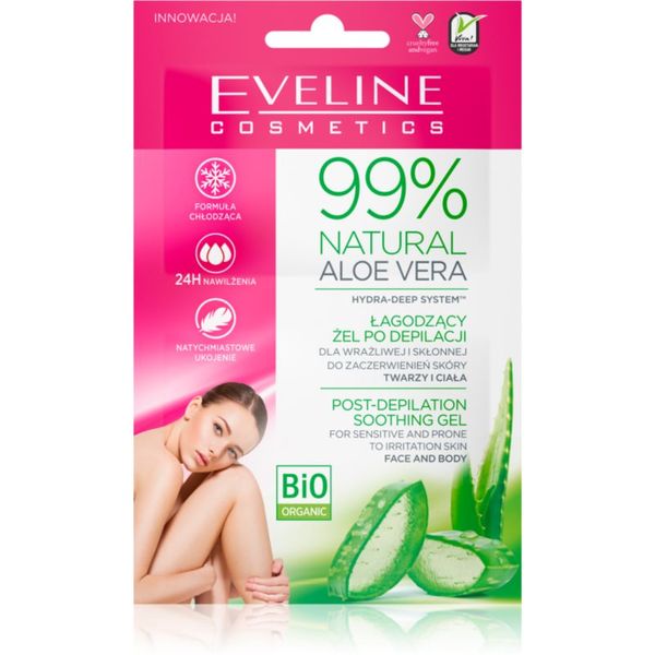 Eveline Cosmetics Eveline Cosmetics 99% Natural Aloe Vera pomirjajoči gel za po depilaciji 2x5 ml