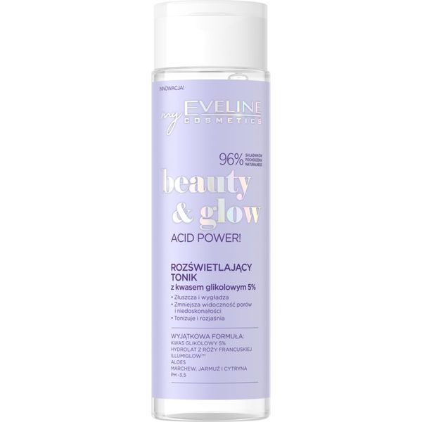 Eveline Cosmetics Eveline Cosmetics Beauty & Glow Acid Power! posvetlitvena in vlažilna voda za obraz 200 ml