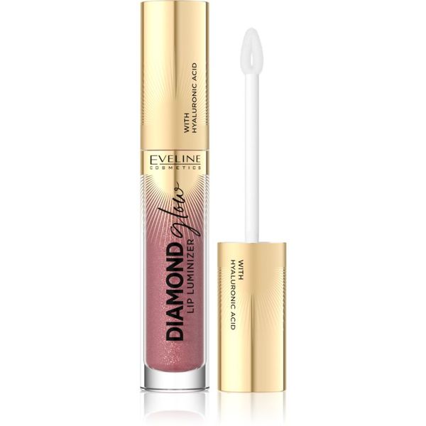 Eveline Cosmetics Eveline Cosmetics Diamond Glow bleščeči sijaj za ustnice s hialuronsko kislino odtenek 11 Rose Nude 4,5 ml