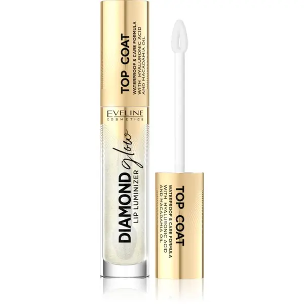 Eveline Cosmetics Eveline Cosmetics Diamond Glow bleščeči sijaj za ustnice s hialuronsko kislino odtenek 12 Top Coat 4.5 ml