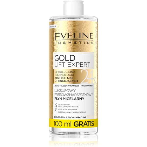Eveline Cosmetics Eveline Cosmetics Gold Lift Expert čistilna micelarna voda za zrelo kožo 500 ml