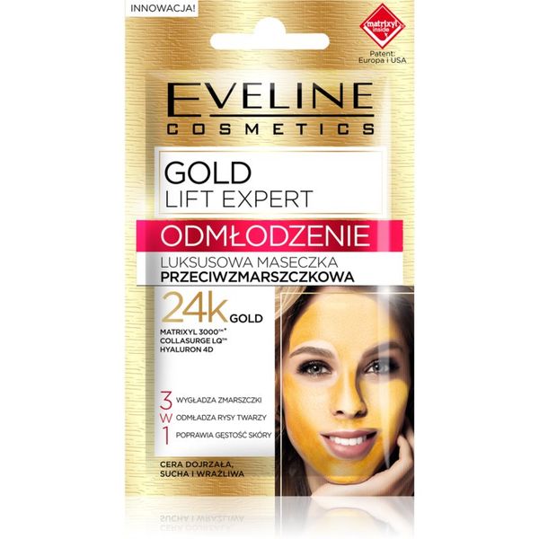 Eveline Cosmetics Eveline Cosmetics Gold Lift Expert pomlajevalna maska 3v1 7 ml