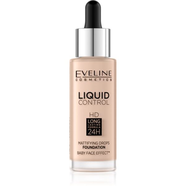 Eveline Cosmetics Eveline Cosmetics Liquid Control tekoči puder s pipeto odtenek 002 Soft Porcelain 32 ml