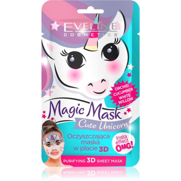 Eveline Cosmetics Eveline Cosmetics Magic Mask Cute Unicorn tekstilna 3D globinsko čistilna maska