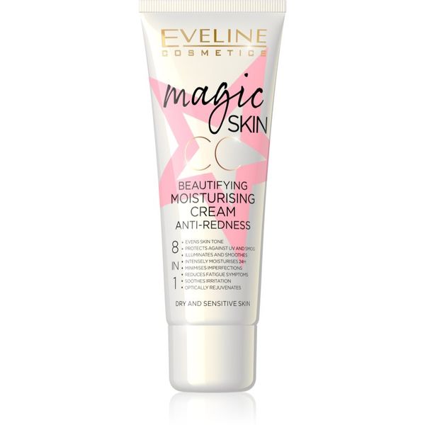 Eveline Cosmetics Eveline Cosmetics Magic Skin CC krema proti rdečici na obrazu z vlažilnim učinkom 8 v 1 50 ml