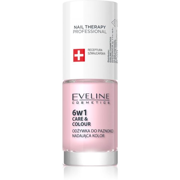 Eveline Cosmetics Eveline Cosmetics Nail Therapy Care & Colour balzam za nohte 6 v 1 odtenek Pink 5 ml